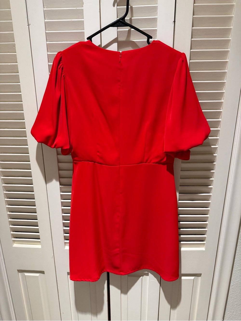 Vici Red Bow-Accent Puff Sleeve Dress - Picture 5 of 6